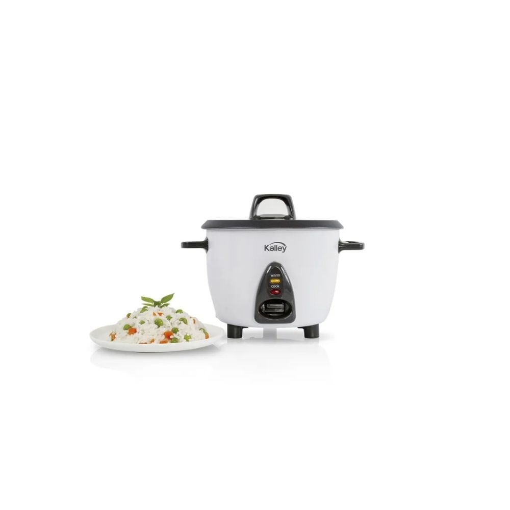 Arrocera Eléctrica Kalley 0.6L 3 Tazas con Tapa de Vidrio Antiadherente img #3