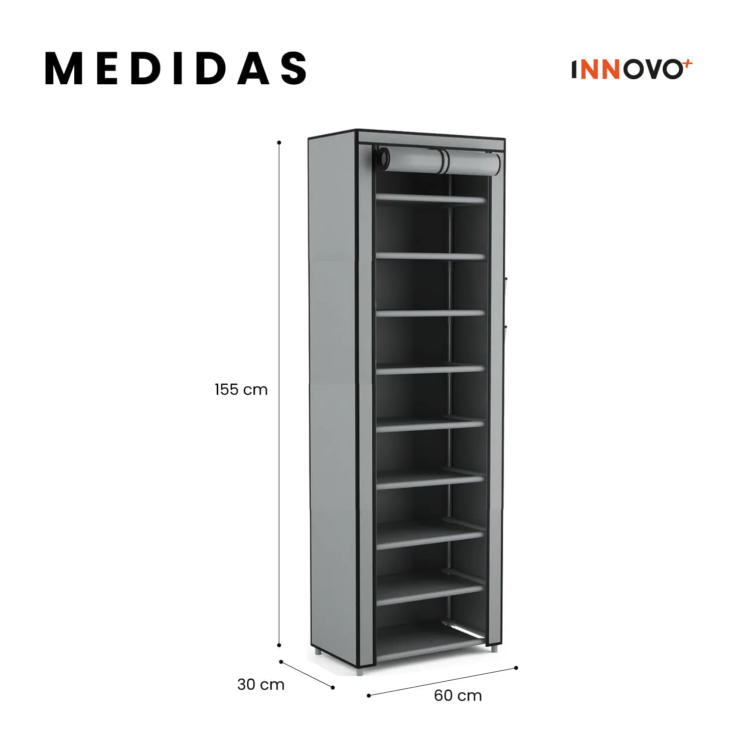 Closet Organizador Hogar X2 Armarios Ropa + Zapatero 9 Niveles Innovo Home img #4
