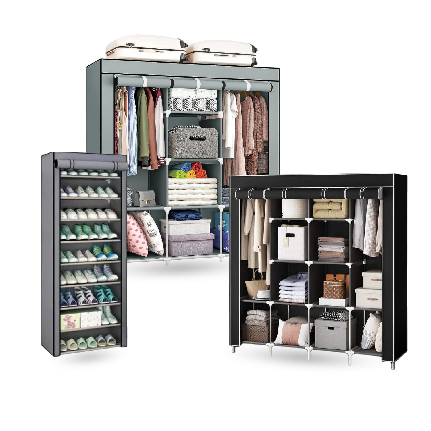 Closet Organizador Hogar X2 Armarios Ropa + Zapatero 9 Niveles Innovo Home img #1