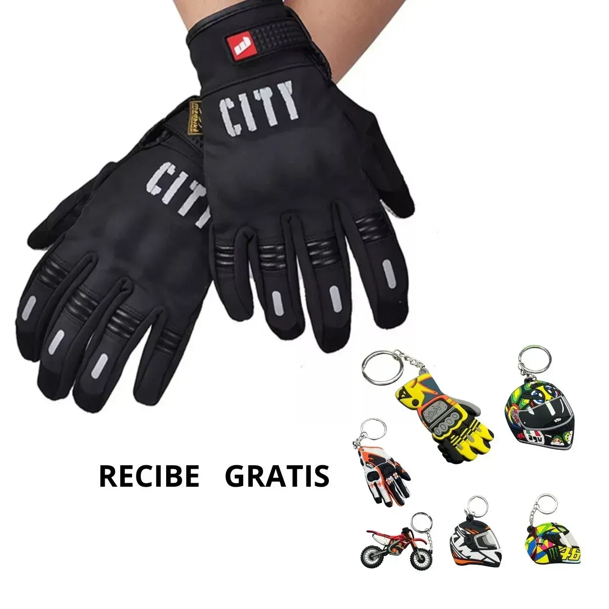 Guantes Para Motociclistas Con Seguridad City Pro Ultra Confort Obsequio img #1