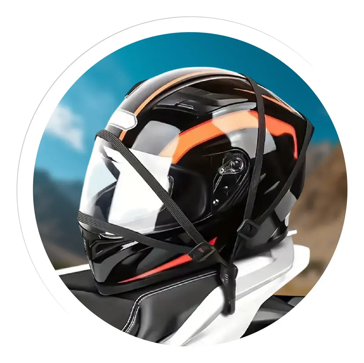 Correa Multifuncional Antideslizante Para Casco Y Equipaje De Moto 75 Cm img #5