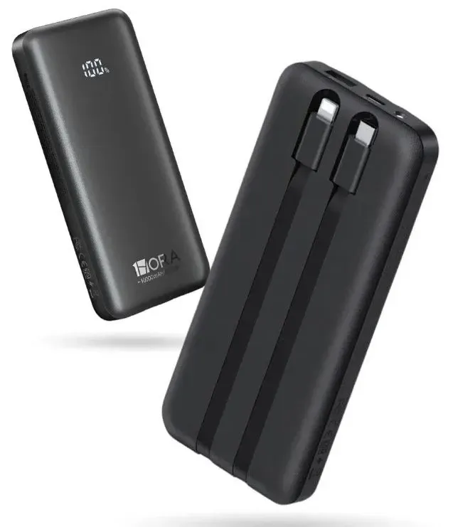 Power Bank 10000mah Carga Rápida Pd Con Cables Integrados Tipo C img #1