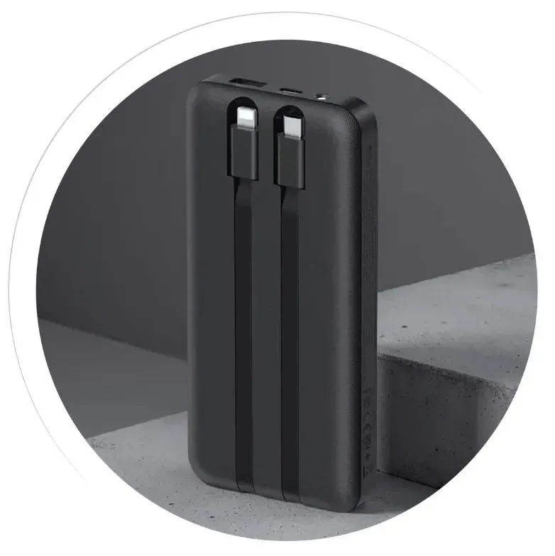 Power Bank 10000mah Carga Rápida Pd Con Cables Integrados Tipo C img #4