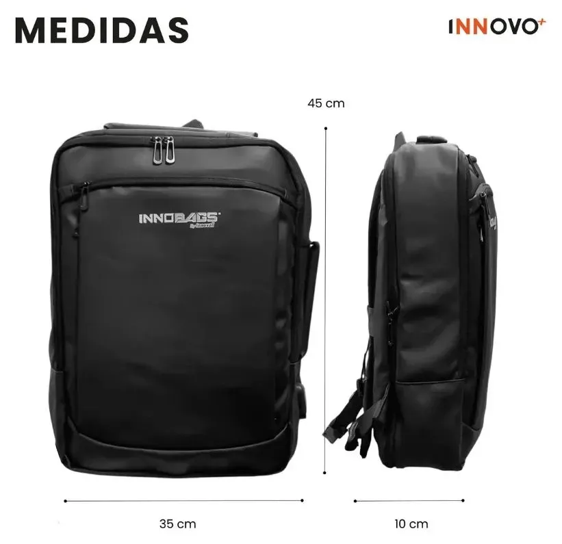 Morral Ejecutivo Impermeable Laptop 15.6 Antifluido Innovo Negro Negro img #3