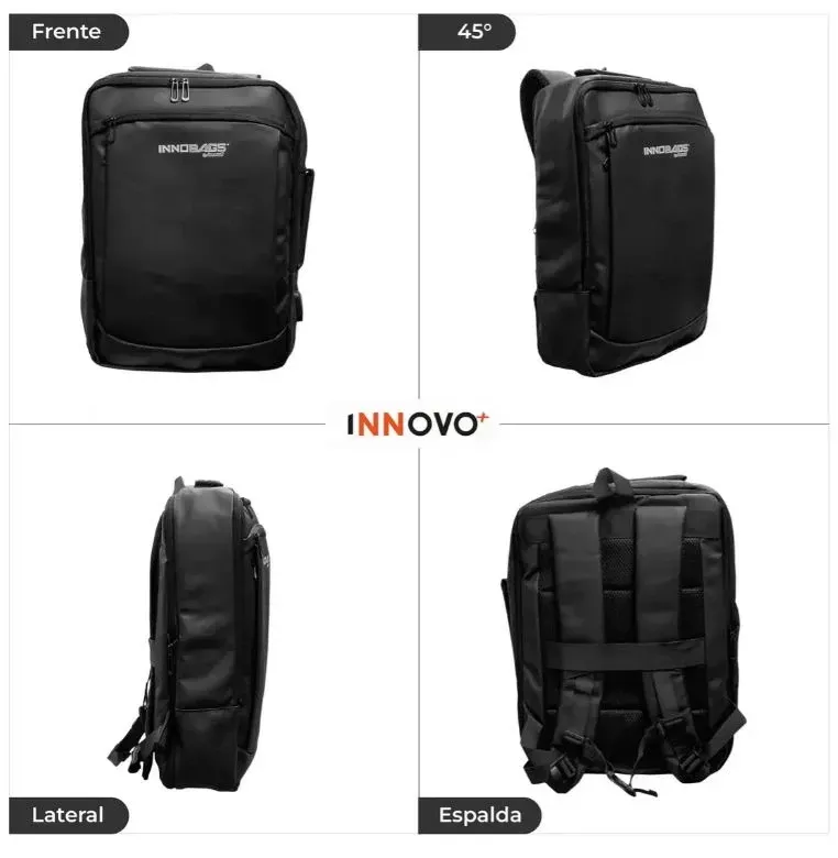 Morral Ejecutivo Impermeable Laptop 15.6 Antifluido Innovo Negro Negro img #5