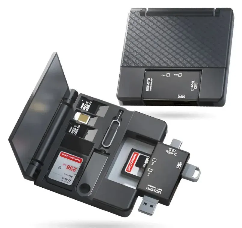 Lector De Tarjetas 7 En 1 Usb Otg Tipo C Adaptador Sd/microsd Viajero Negro Negro img #1
