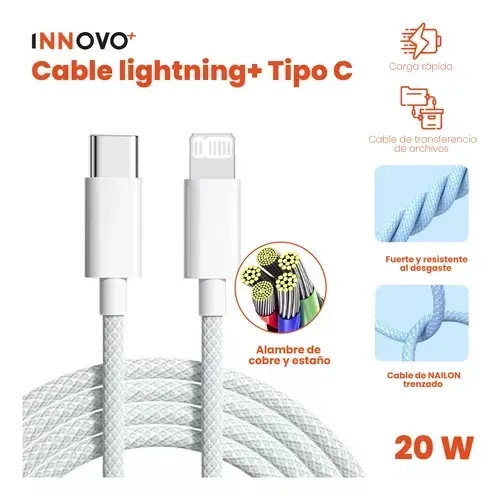 Cable De Carga Compatible Apple Usb-c To Lightning Innovo img #3