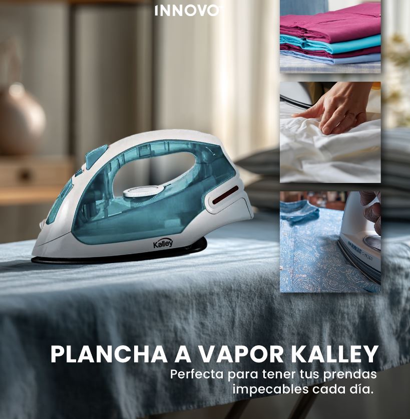 Plancha a Vapor Kalley 1000W Antiadherente Temperatura Ajustable img #3