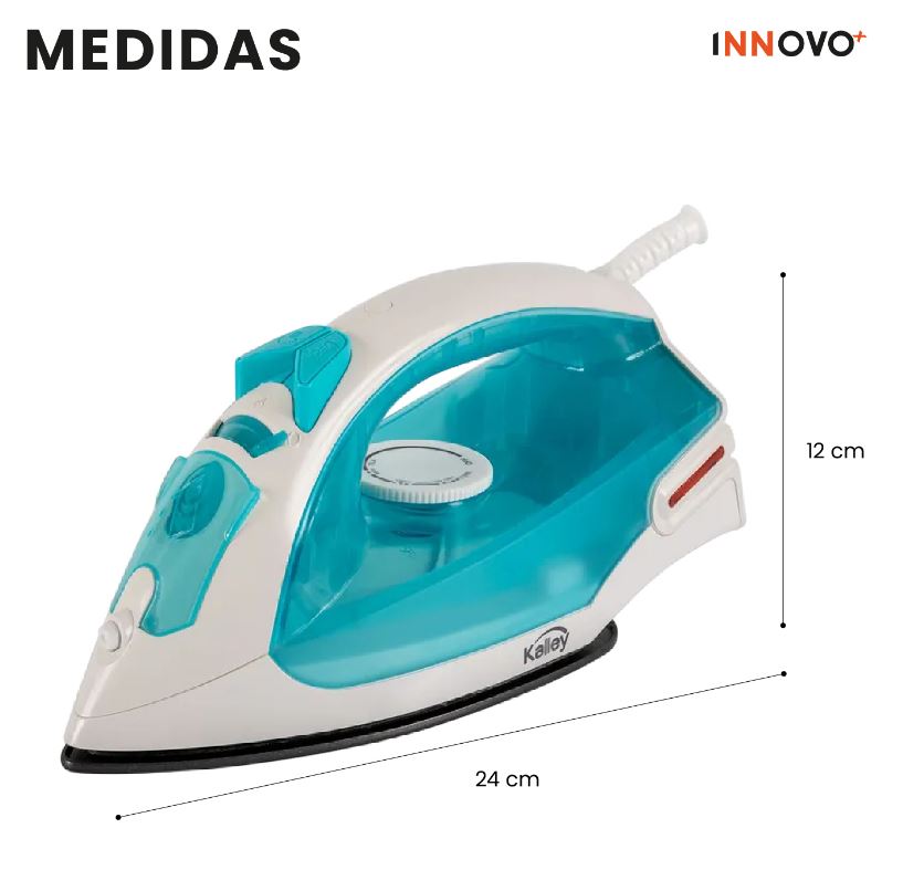 Plancha a Vapor Kalley 1000W Antiadherente Temperatura Ajustable img #2