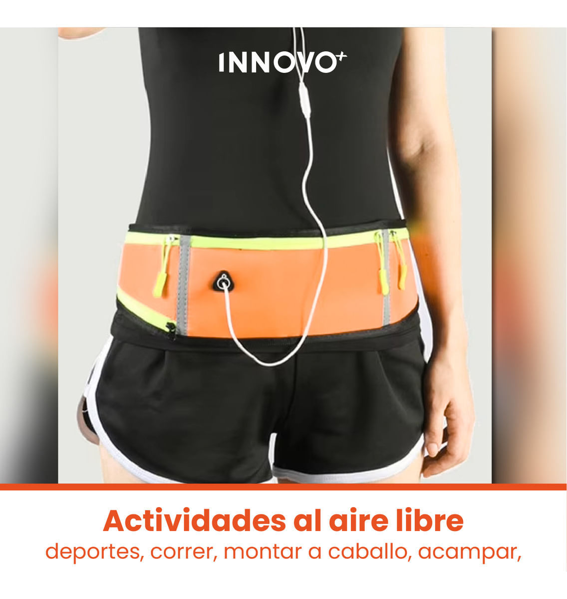 Combo Canguro Deportivo Naranja Y Balaclava Para Ciclistas Filtro Uv img #3