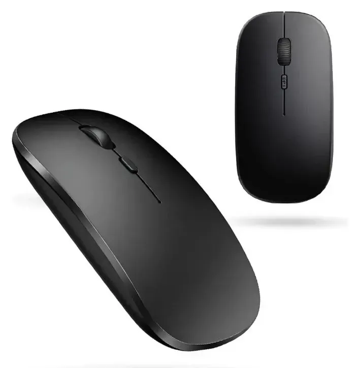 Mouse Inalámbrico Slim 2.4 Ghz Bluetooth Silencioso, Portátil Y Ergonómico Negro Negro img #1