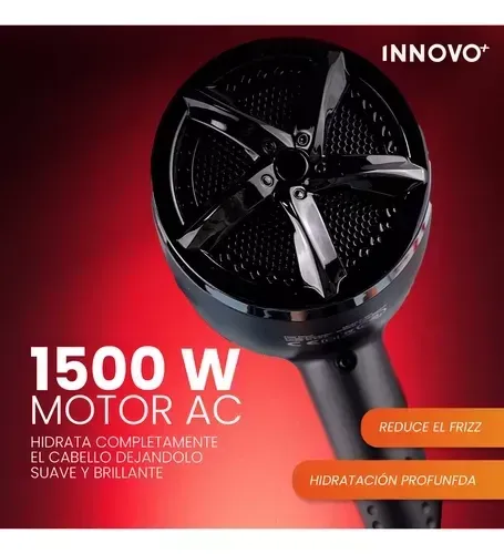 Secador Profesional Con 3 Boquillas 1500w Cable Extra Largo Alta Potencia Calor Y Frio Hair Dryer Innovo Vgr 462 img #6