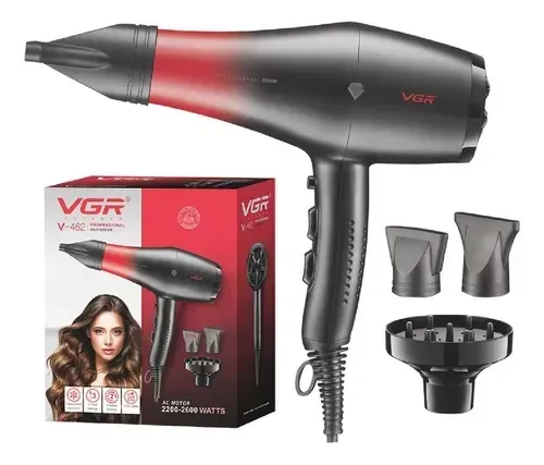 Secador Profesional Con 3 Boquillas 1500w Cable Extra Largo Alta Potencia Calor Y Frio Hair Dryer Innovo Vgr 462 img #1