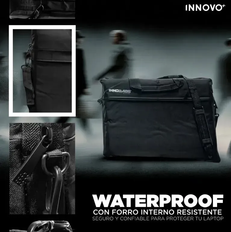 Maletín Portátil Laptop 15.6 Pulgadas Impermeable Reforzado Innovo Negro Negro img #5