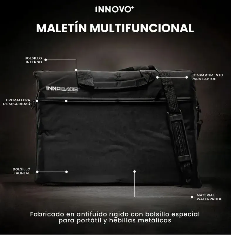 Maletín Portátil Laptop 15.6 Pulgadas Impermeable Reforzado Innovo Negro Negro img #4