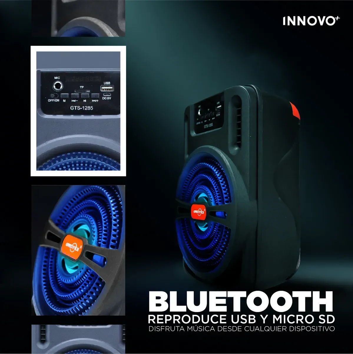 Parlante Bluetooth 6.5 Con Micrófono Control Recargable Usb / Micro Sd / Fm img #3