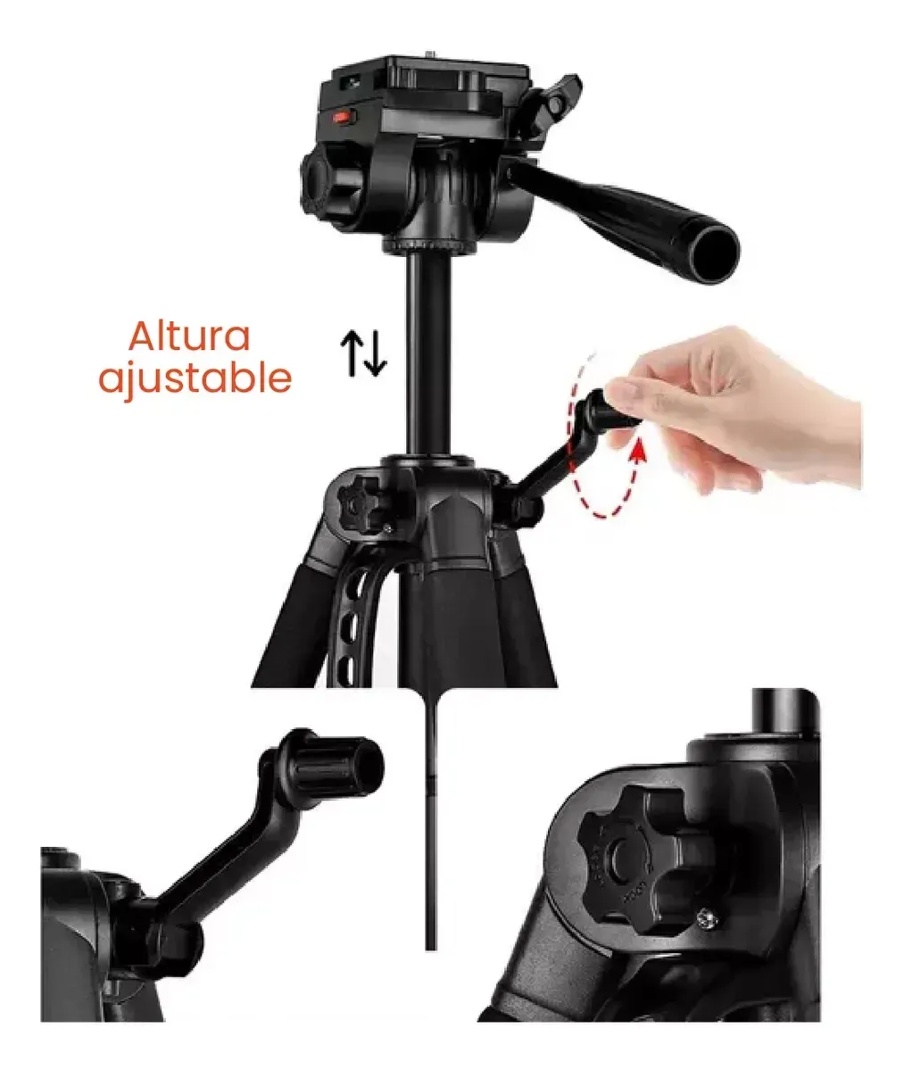 Trípode Profesional Grande 170cm Con Estuche Trepod F-580 img #3