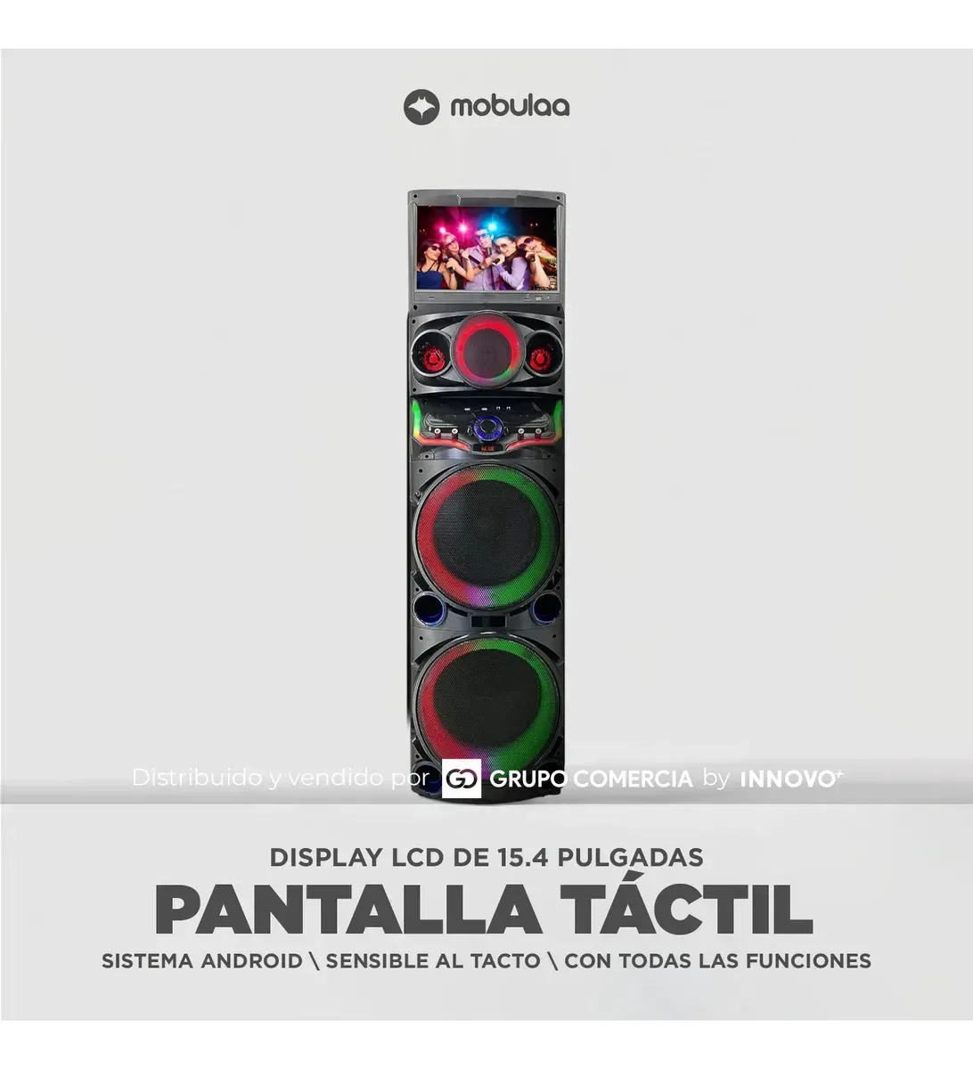Parlante Mobulaa Beatbox-v Torre De Sonido 100w Pantalla Táctil 15 , Android Y Karaoke Pro img #6
