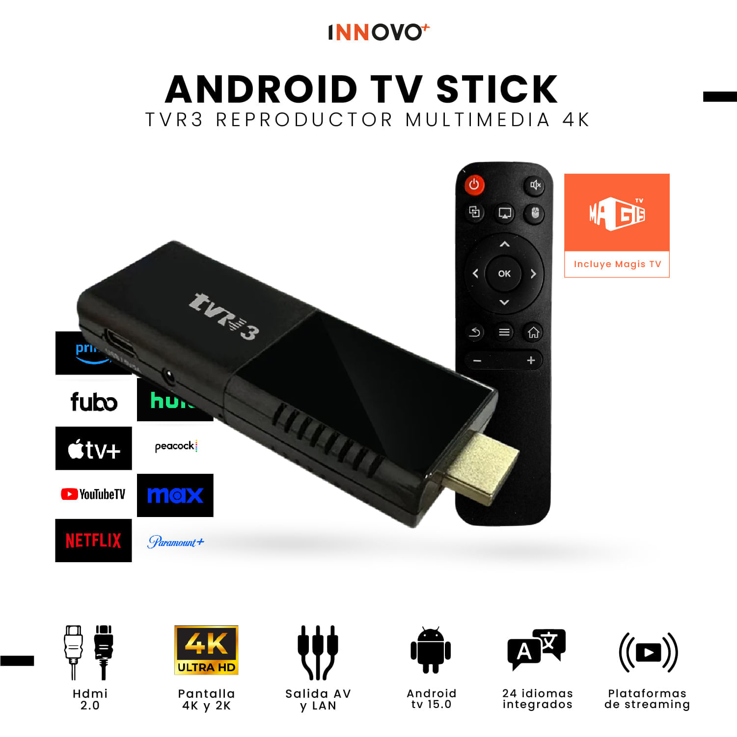 Android TV Stick 4K HDMI con Magis TV, WiFi, Netflix y Apps Streaming img #6