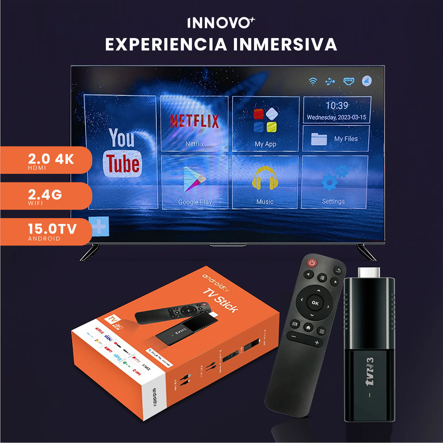 Android TV Stick 4K HDMI con Magis TV, WiFi, Netflix y Apps Streaming img #4