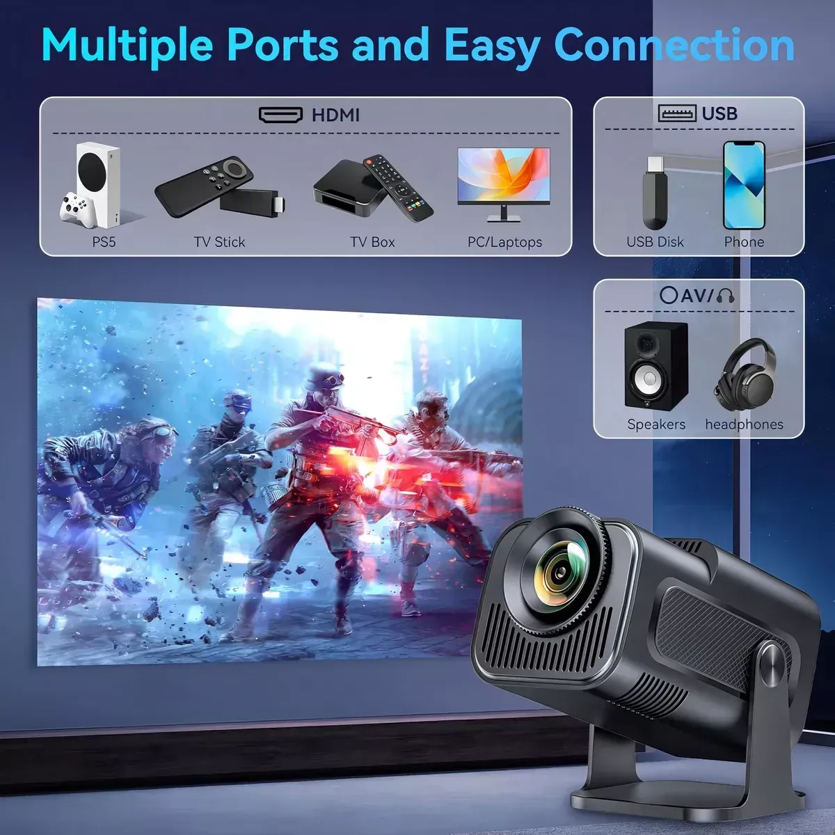 Video Beam Proyector 4k Hy320 Enfoque Automatico Magis Tv Co img #2