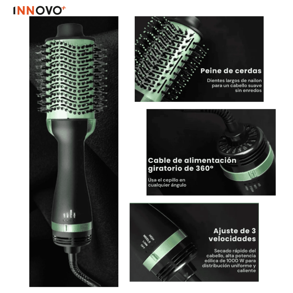 Tri Combo Aguacate Cepillo Secador + Plancha Cabello + Pinza Sirena + Obsequio Toalla Microfibra Cabello img #4