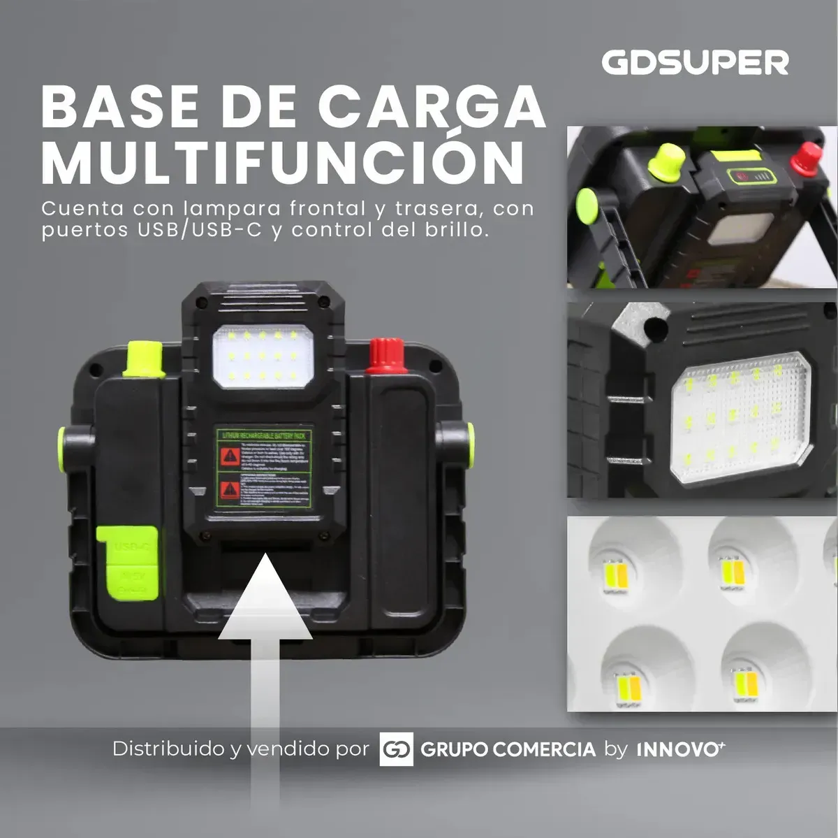 Reflector Led Solar 150w Profesional Power Bank 4500mah Lámpara Emergencia 4 Modos img #3