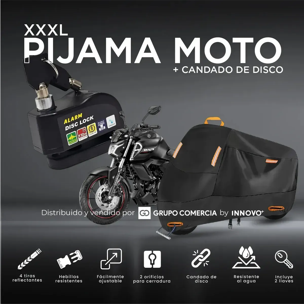 Pijama Moto Xxxl Motos Grandes Alto Cilindraje Impermeable Con Candado Negro img #4