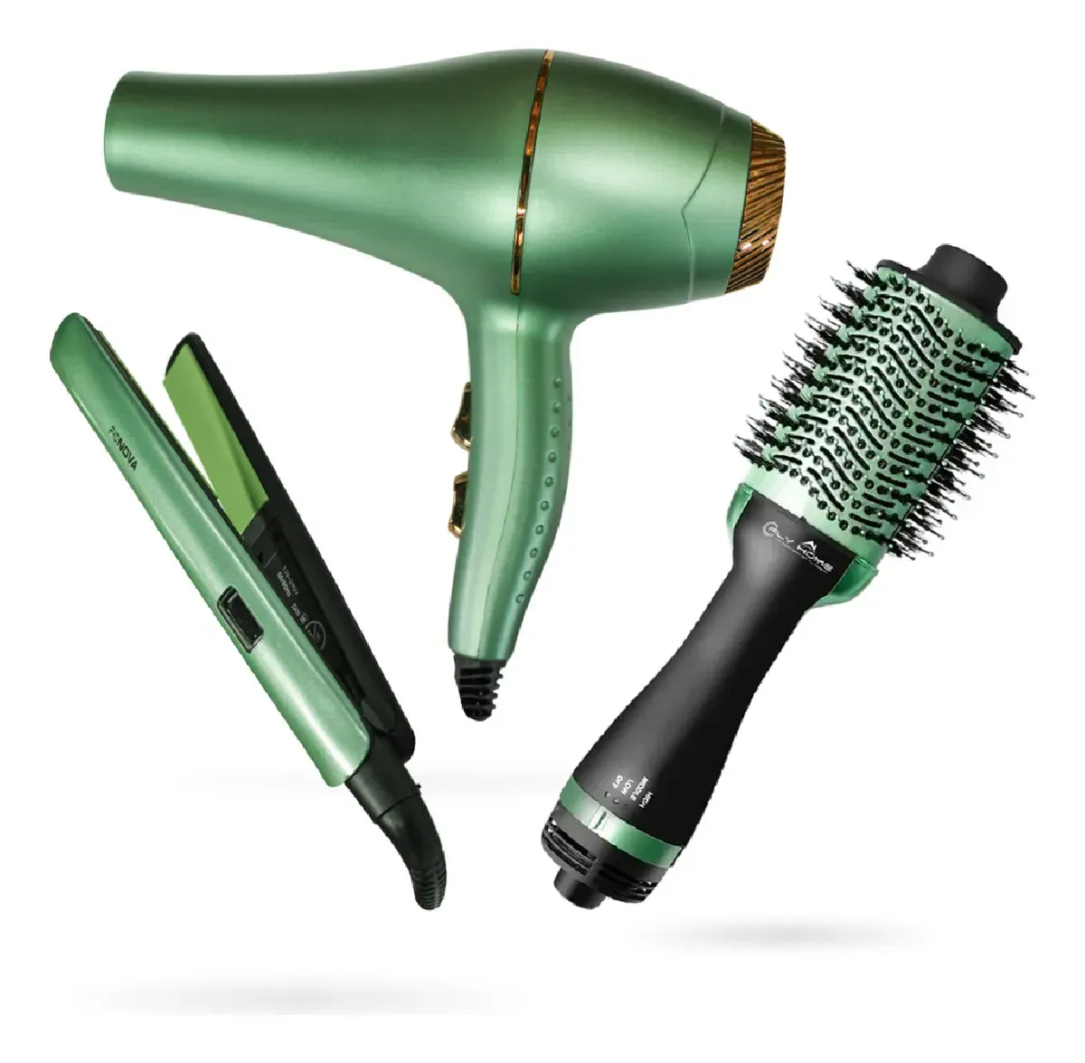 Secador De Cabello Plancha Cepillo Secador Liss Pro Aguacate Peinado Profesional Verde Verde img #1