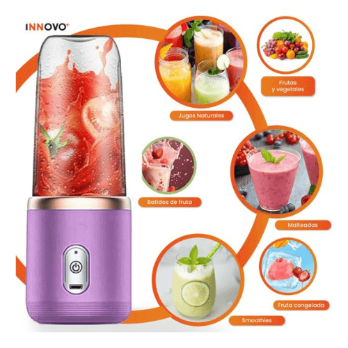 Mini Licuadora Para Batidos Rápidos De Bolso Recargable 400 Ml Innovo Home img #4