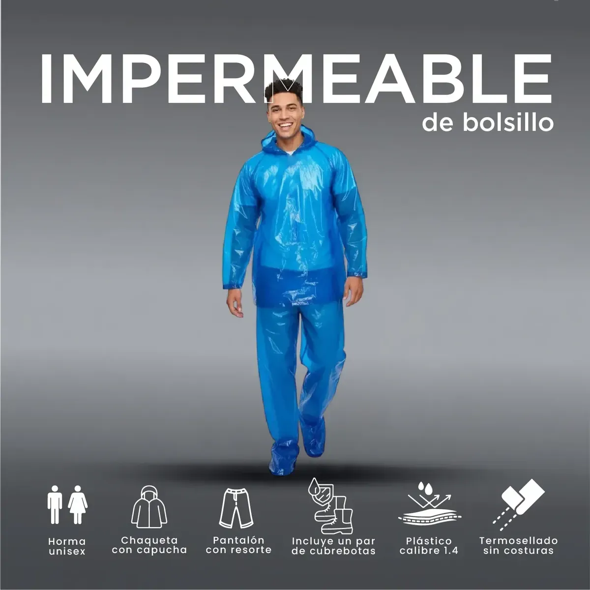 Impermeable Plastico De Bolsillo Moto Bici Cubrebotas img #8