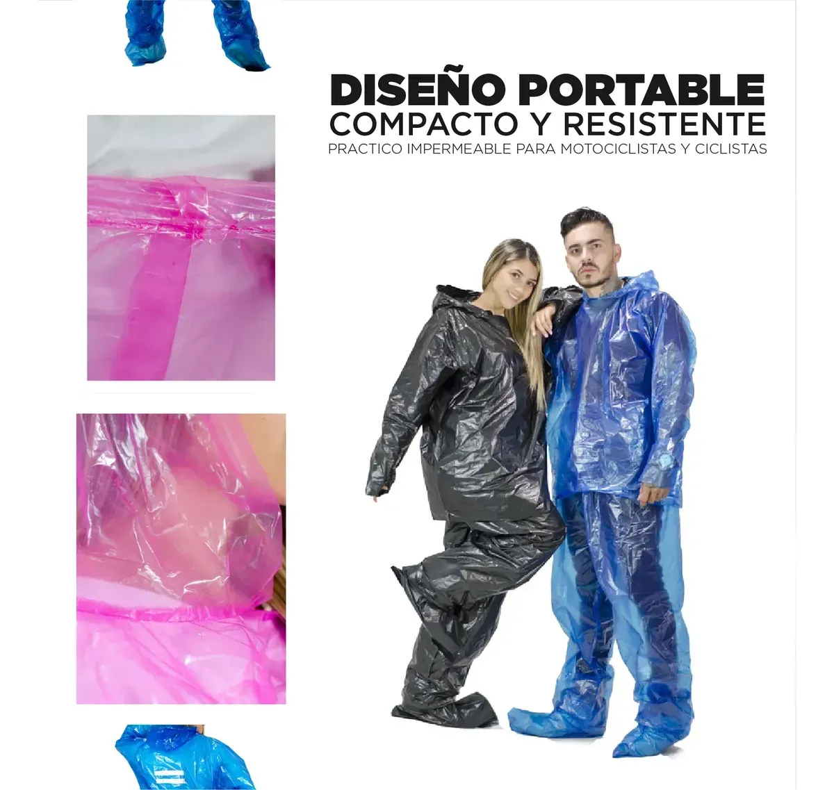 Impermeable Plastico De Bolsillo Moto Bici Cubrebotas img #7