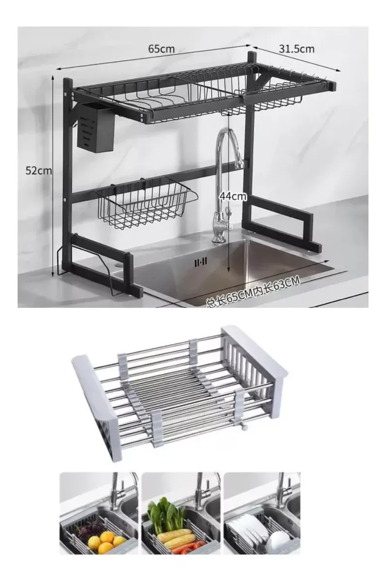 Platero Escurridor Organizador De Loza + Escurridor De Plato img #3