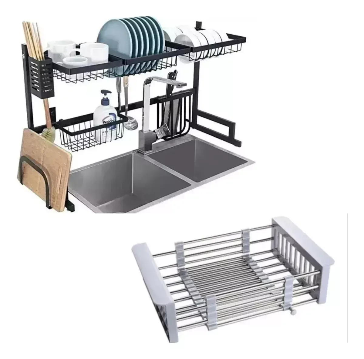 Platero Escurridor Organizador De Loza + Escurridor De Plato img #1
