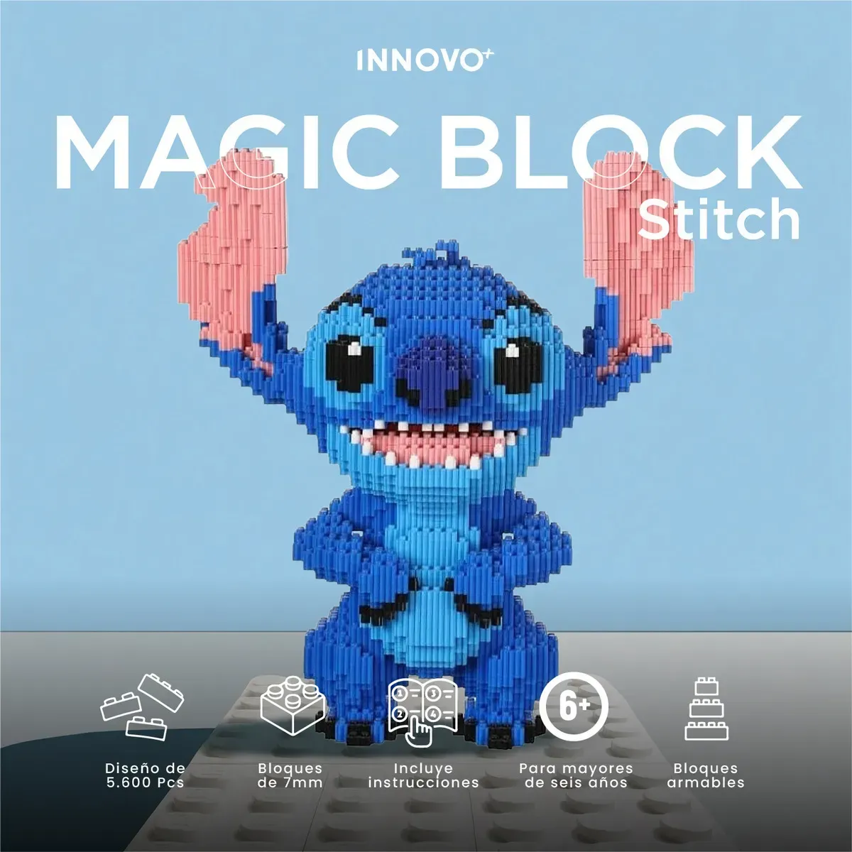 Juguete Armable Figura Stitch 5600 Pz Figura Grande 34 Cm 5600 img #3