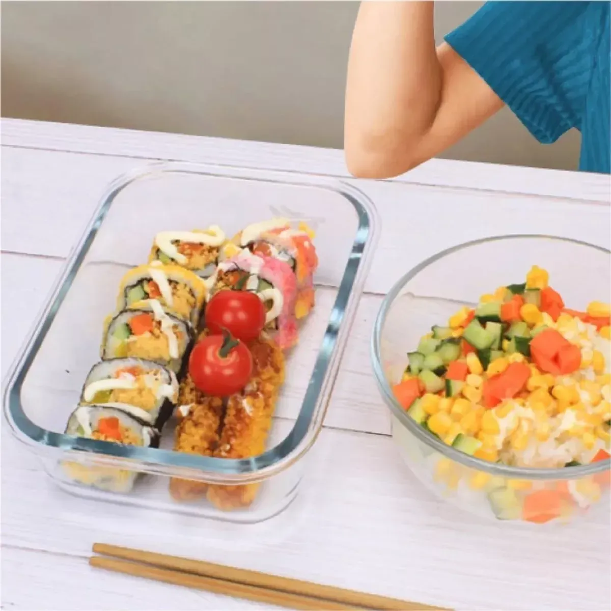 Refractaria Vidrio 900 Ml Porta Comidas Válvula Libre Bpa img #4