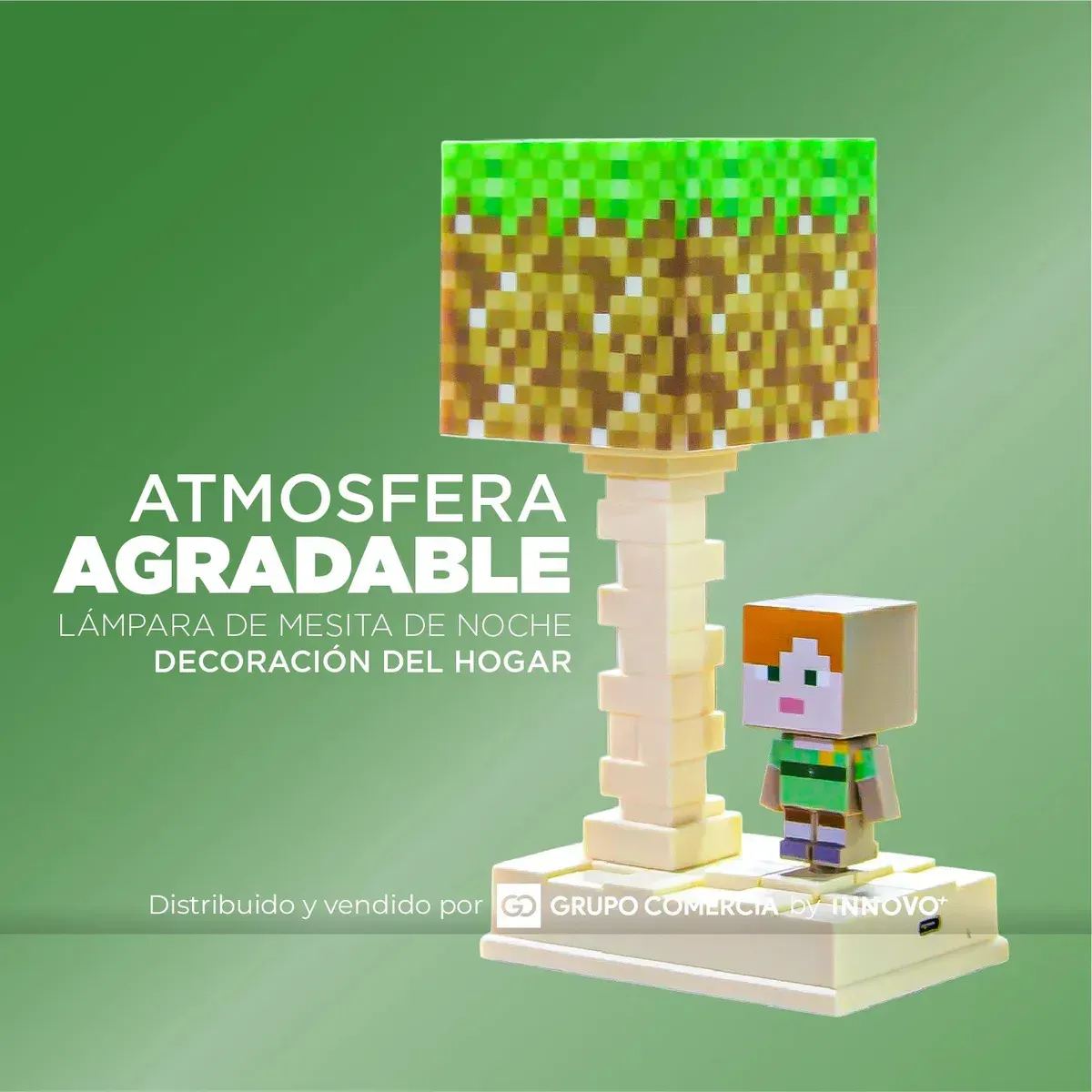 Lámpara Noche Recargable Minecraft Alex Luz Led Ambiental Gamer 5 Modos 110v img #3
