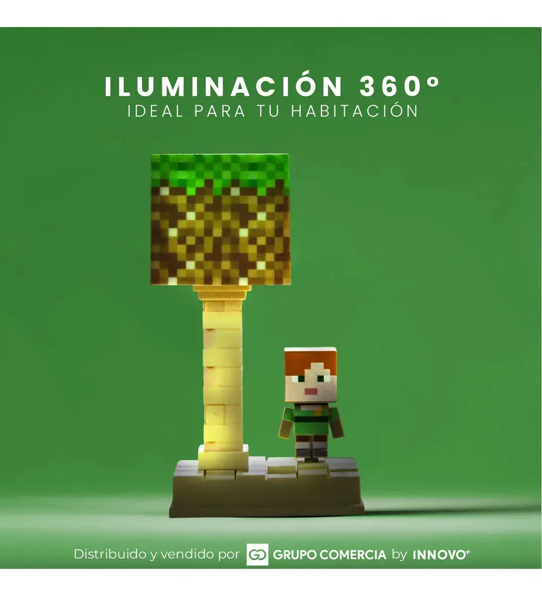 Lámpara Noche Recargable Minecraft Alex Luz Led Ambiental Gamer 5 Modos 110v img #4