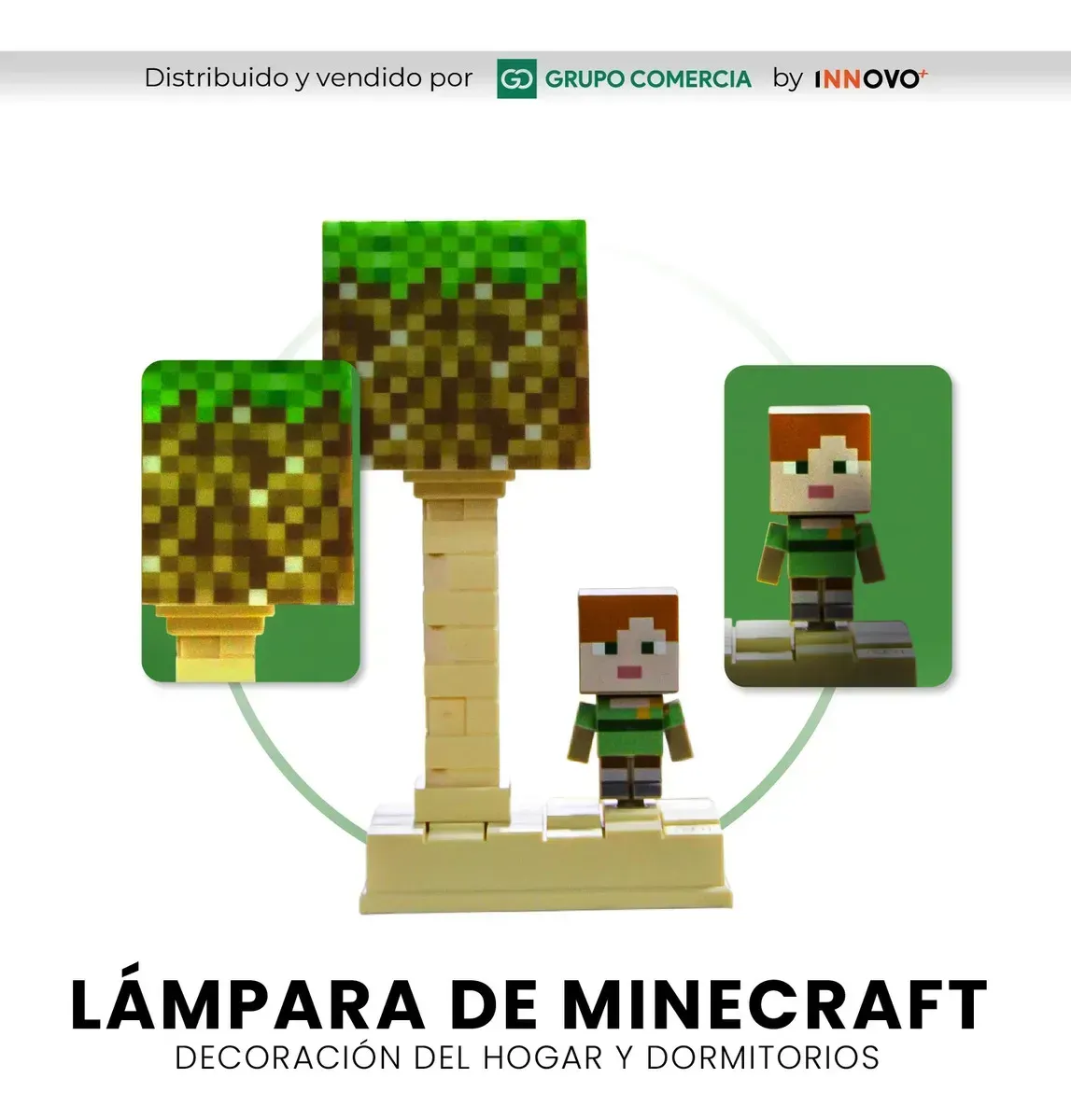 Lámpara Noche Recargable Minecraft Alex Luz Led Ambiental Gamer 5 Modos 110v img #5
