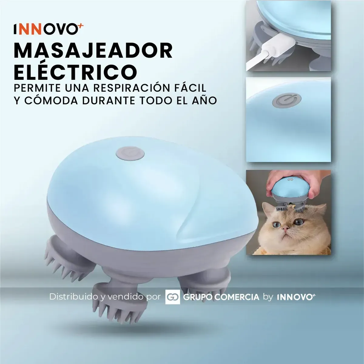 Masajeador Capilar Eléctrico 3d Pro Relajación Profunda Recargable Azul 5v 5v Azul img #2