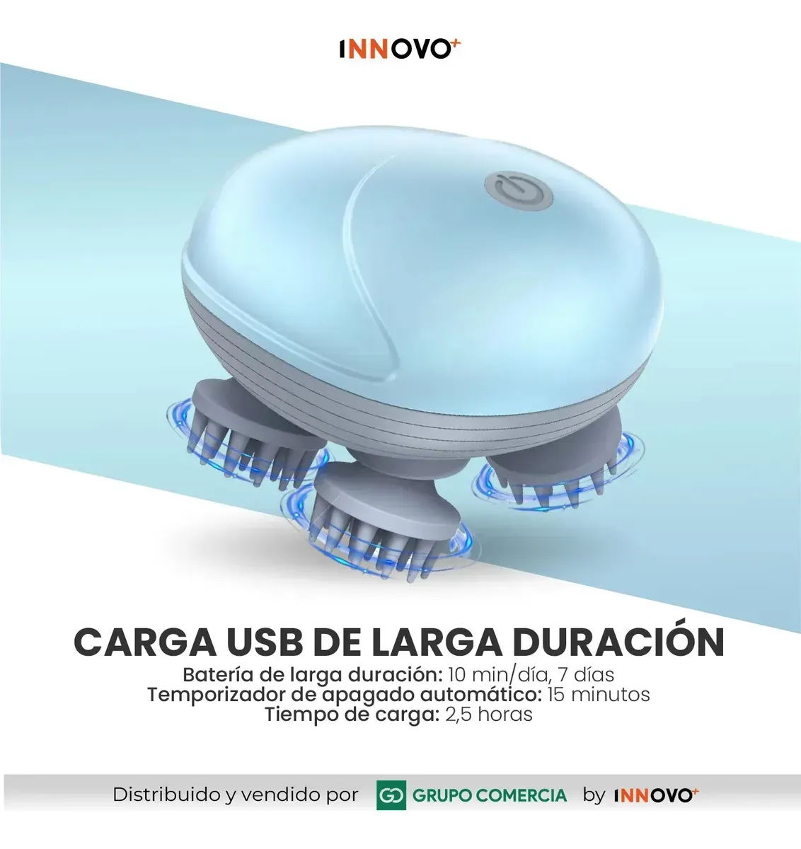Masajeador Capilar Eléctrico 3d Pro Relajación Profunda Recargable Azul 5v 5v Azul img #4