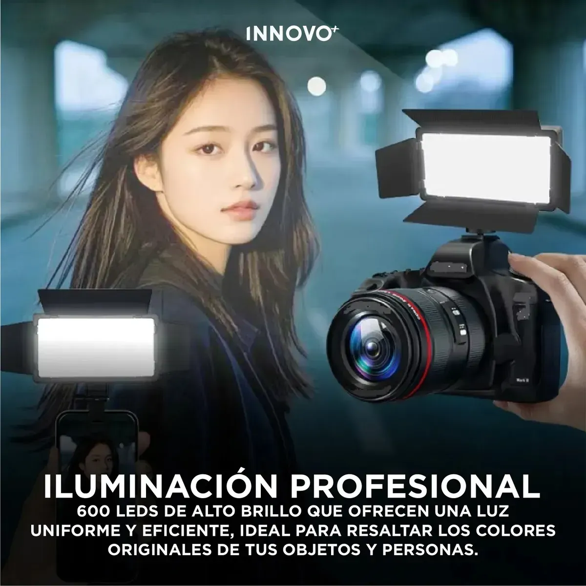 Panel Led Profesional Rgb 600 Leds Batería 2000mah Recargable Para Video Y Foto img #4