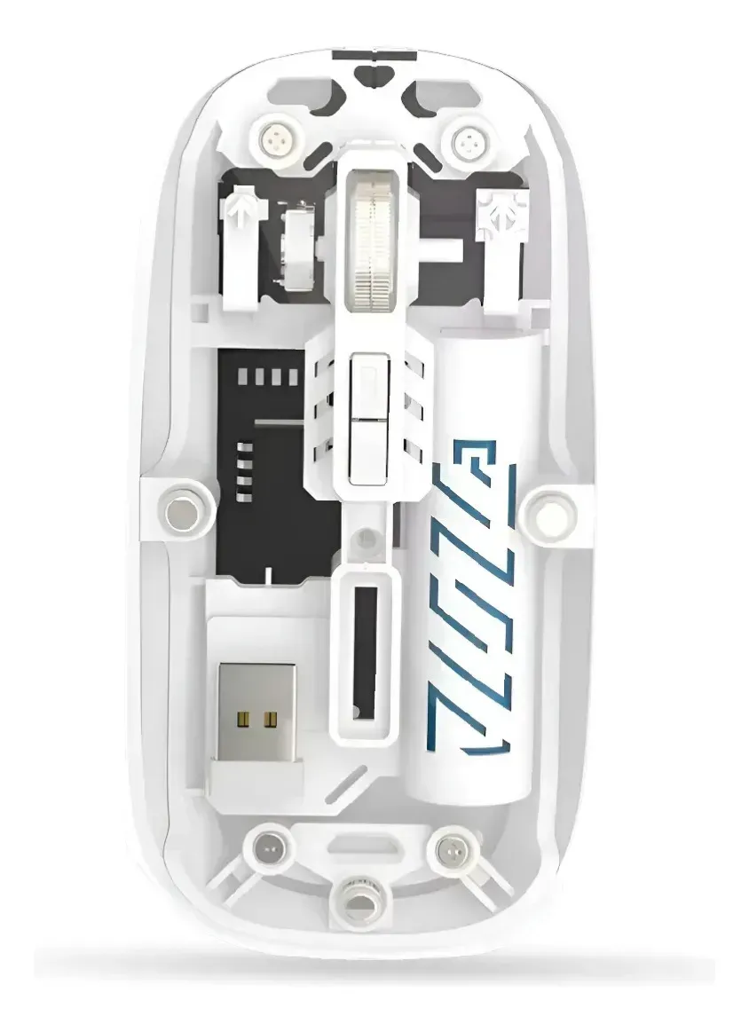 Mouse Inalámbrico Yelandar Cristal Bluetooth + 2.4g Recargable Y Silencioso Blanco Blanco img #1