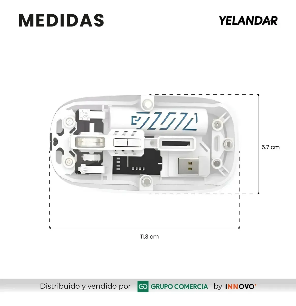 Mouse Inalámbrico Yelandar Cristal Bluetooth + 2.4g Recargable Y Silencioso Blanco Blanco img #6