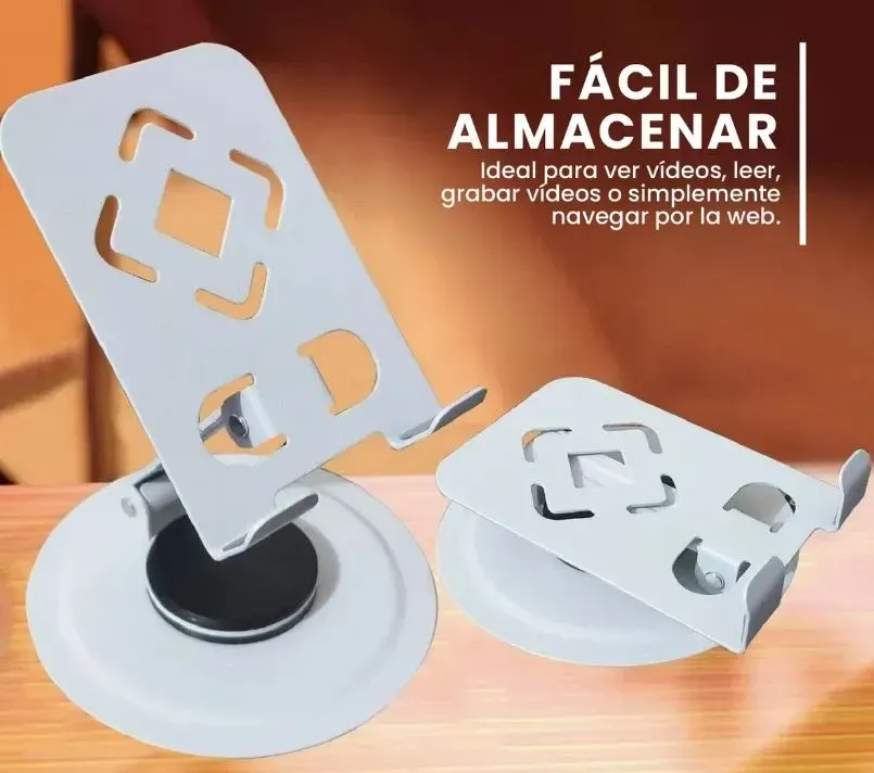 Soporte Metálico Holder Giratorio 360° Celular Base Blanco img #2