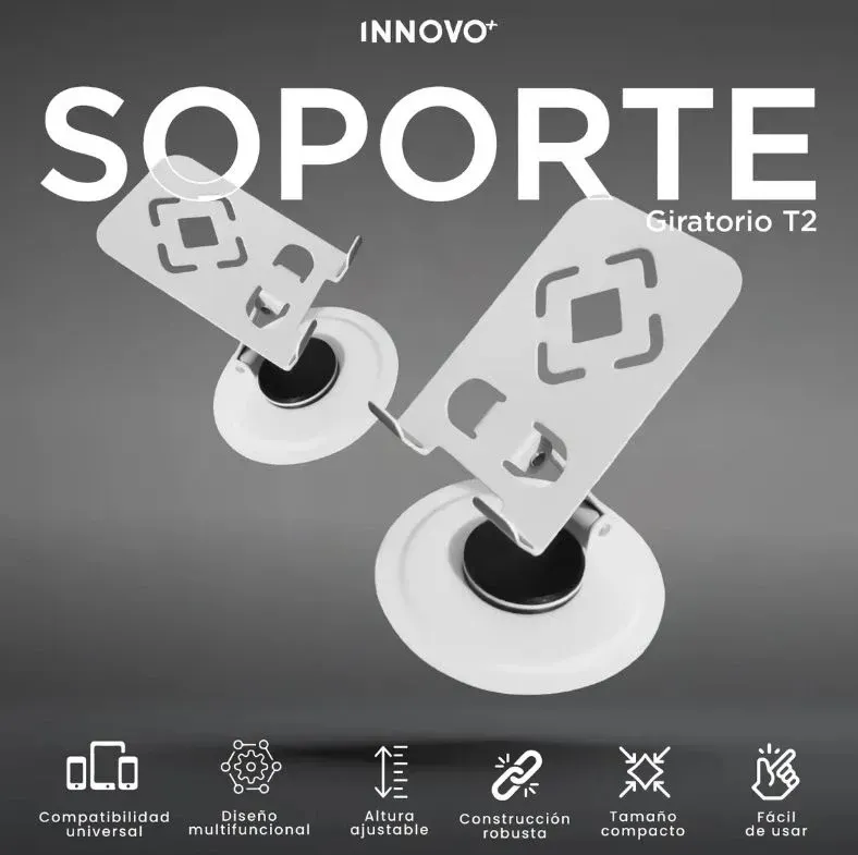 Soporte Metálico Holder Giratorio 360° Celular Base Blanco img #4