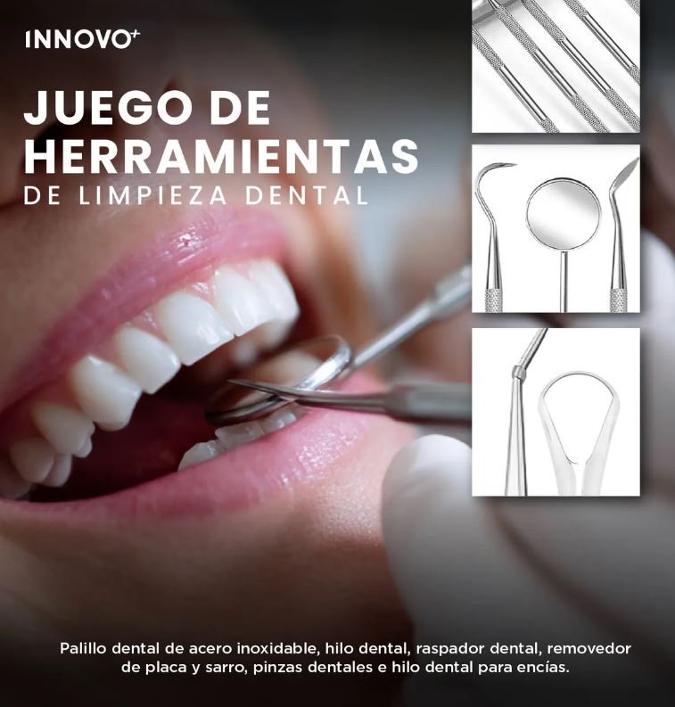 Kit Profesional Limpieza Dental En Acero Inoxidable Estuche Premium img #3