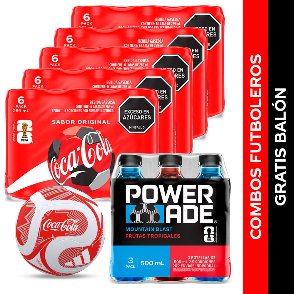Combo futbolero 1 - Coca Cola + Powerade + Balón N°5 Adidas img #1