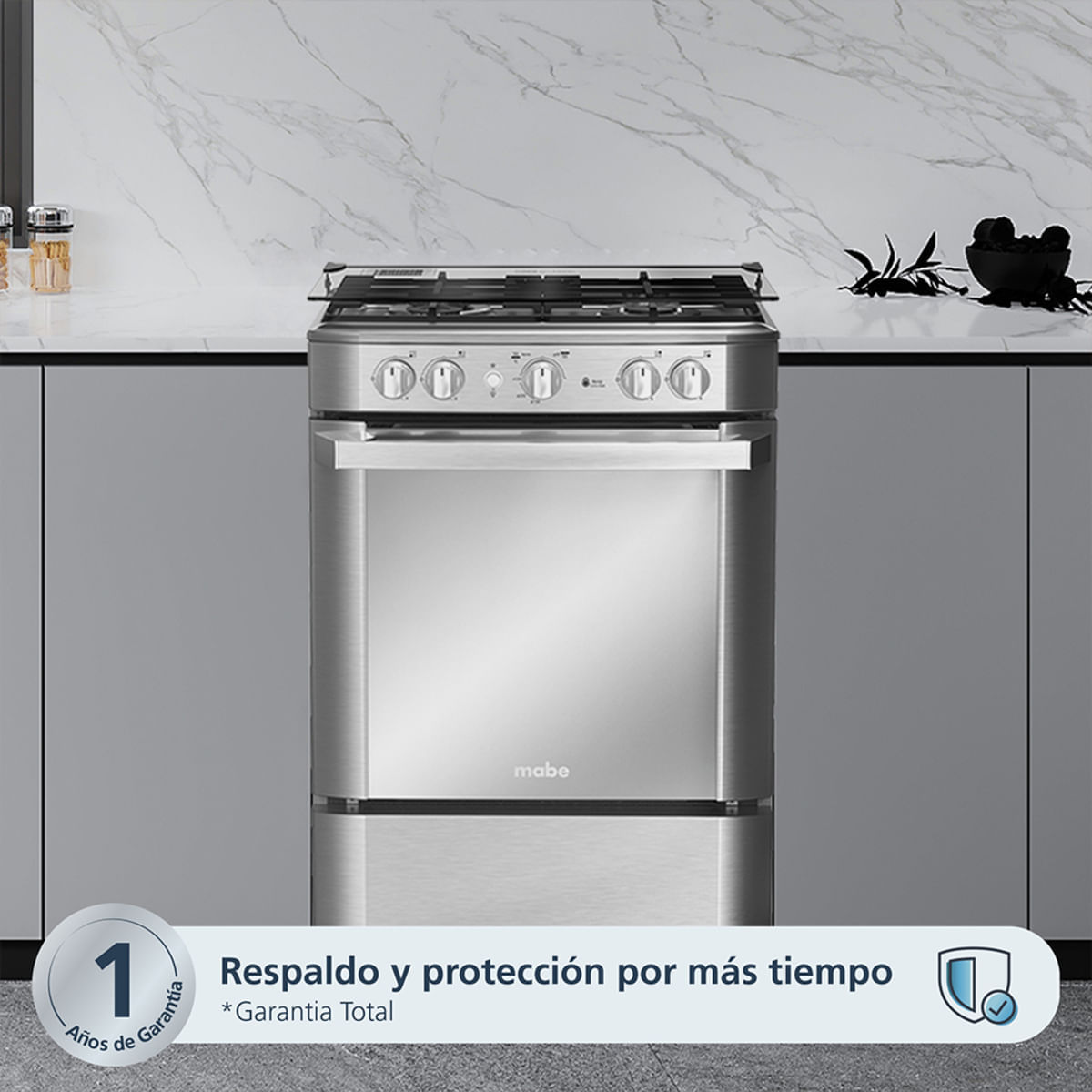 Estufa de Piso Mabe 4 Puestos Gas Natural EMC6060NFX1 Inox img #3