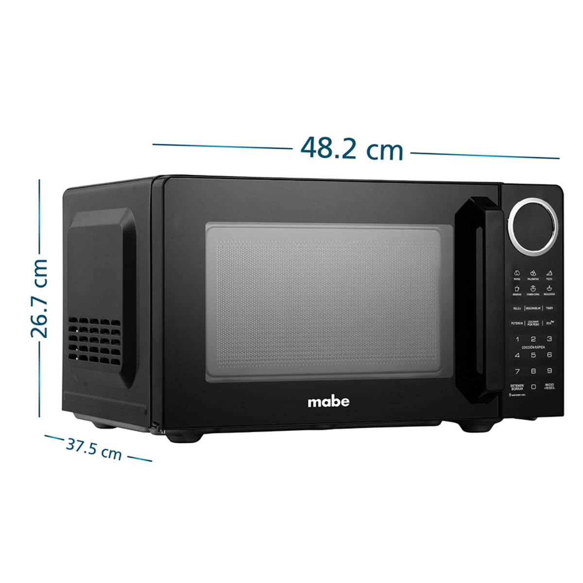 Horno Microondas Mabe 25 Litros 0.9 Pies HMM09NJ1 Negro img #2